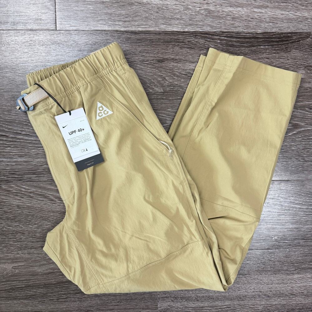 Nike ACG UV Woven Hiking Pants Khaki Beige Men's Medium FN2450-297 NWT